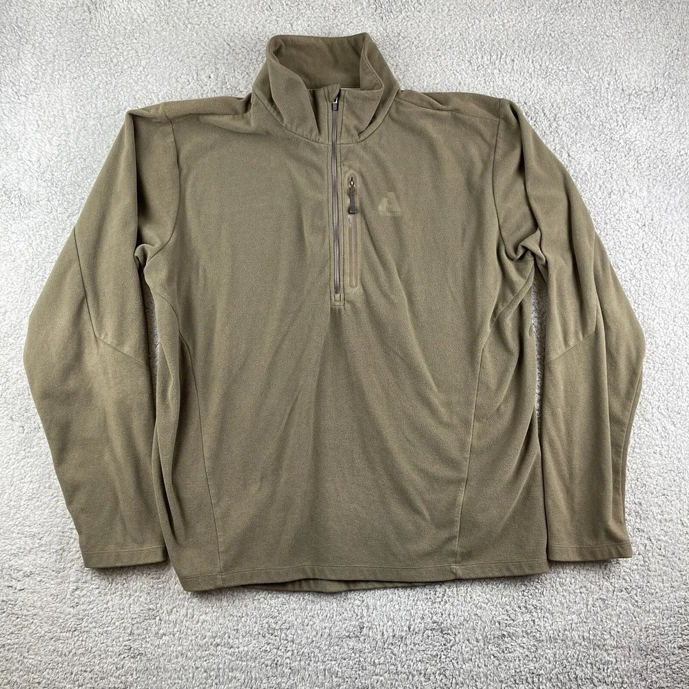 Eddie Bauer First Ascent Fleece Pullover Mens XL Brown 1/4 Zip Jacket Outdoor